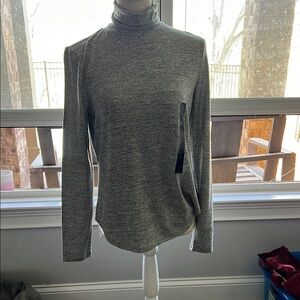 Gray Turtleneck Women's Top